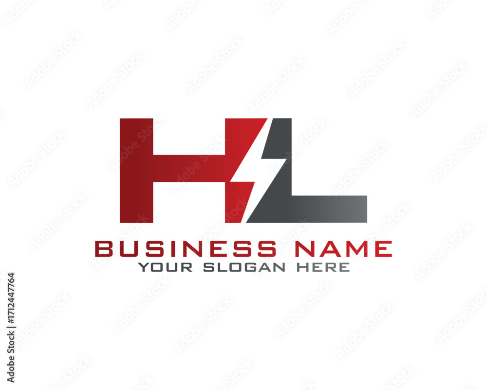 Obraz premium Initial H L logo concept with electric template vector