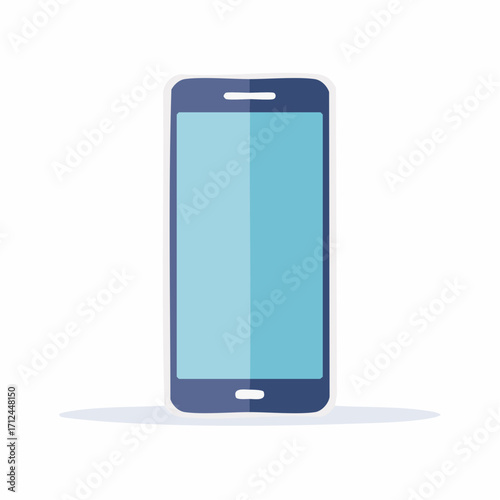 Sleek Smartphone Illustration with Modern Blue Screen and Minimalist Design