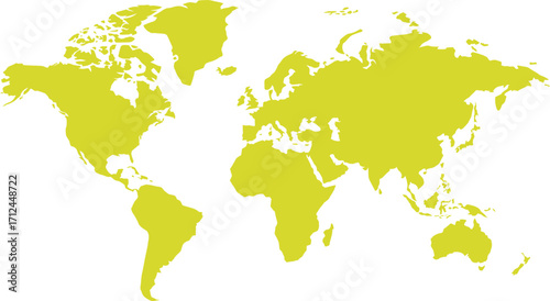 Silhouette Map of the Continents