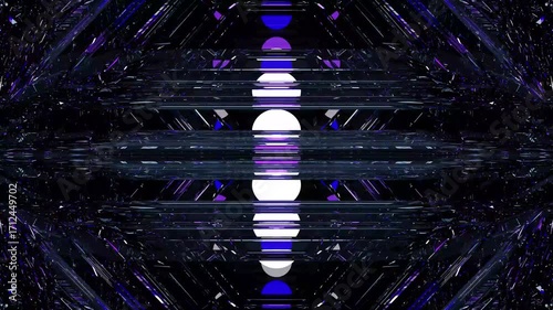 Rotating Glass Cube Purple 4K 60FPS Seamless Loop