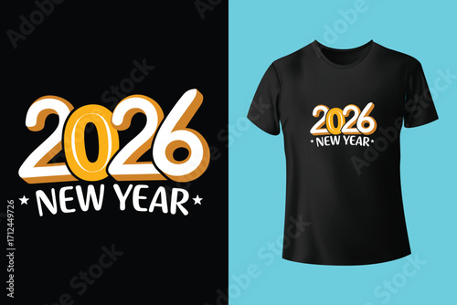 New Year t shirt design, New Year 2023 typography t shirt design template, best New Year t shirt design, trendy new year t shirt design, Christmas t shirt design