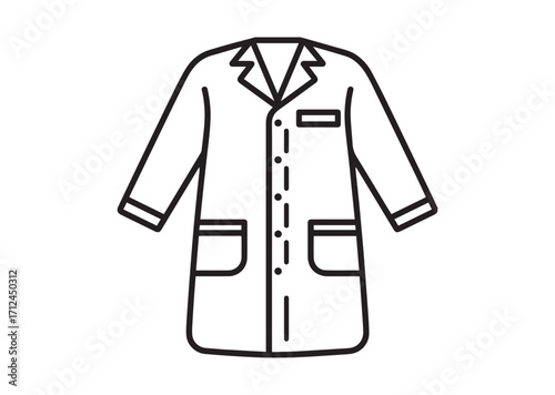 Medical gown line art Vector