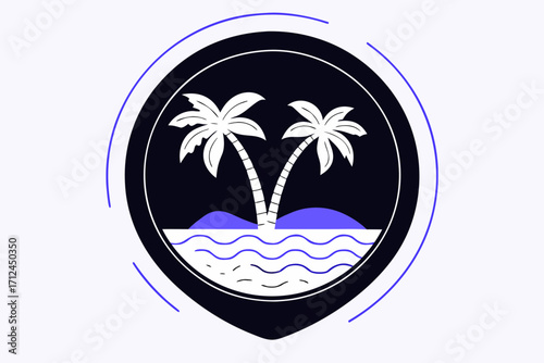 tropical island with palm trees