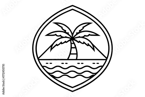 vector illustration of a tropical island