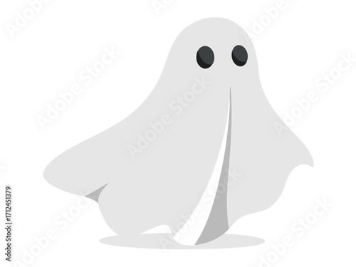 Spooky Halloween Design with Ghost and Classic Holiday Colors for Vector Graphics