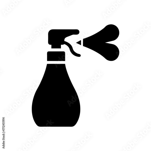 Black spray bottle illustration on transparent background silhouette