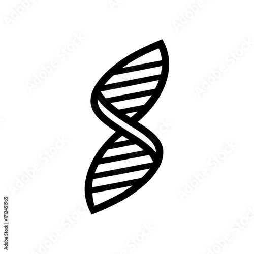 Illustration of helix structure on transparent background silhouette