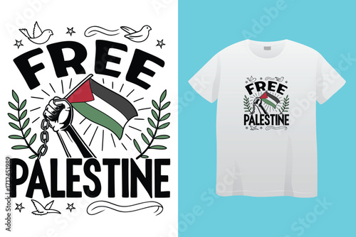 Stand with Palestine with brush design social media post