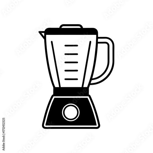 Simple black blender drawing on transparent background silhouette