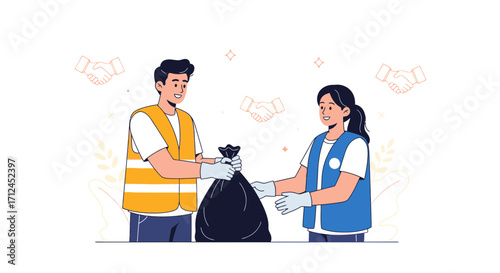 Community Volunteers Working Together To Clean Up Garbage and Make The World Better