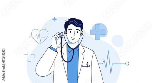 Competent Healthcare Professional Ready To Examine Patient in a Conceptual Illustration