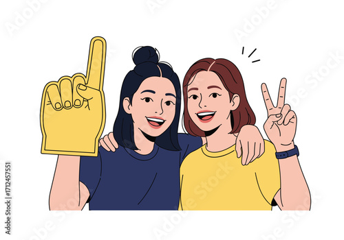 Two smiling young women pose for a photo together.