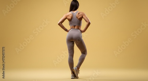 Full Body Photo of a Young Woman in a Modern Office, Confident and Professional