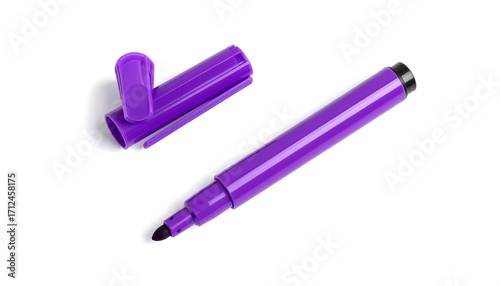 Purple marker on white background