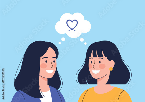 Two women share a moment of understanding and connection.