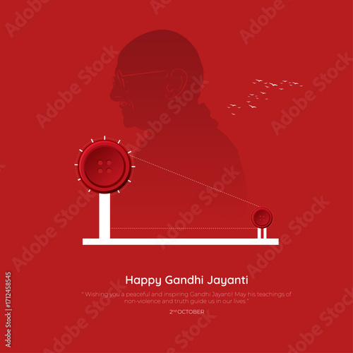 Happy gandhi jayanti 2nd October. indian Freedom Fighter Mahatma Gandhi Bapu silhoutte. abstract vector illustration design
