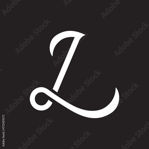 the logo consists of the letter L mono line. Abstract, Script, outline and elegant.