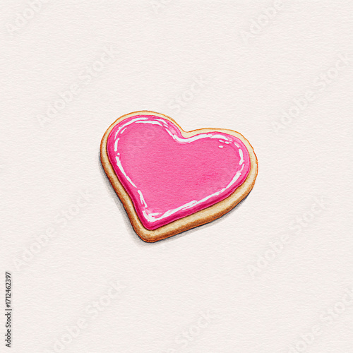 Wallpaper Mural A cute and simple heart-shaped cookie with a touch of pink icing, perfect for celebrating love on Valentine’s Day. Torontodigital.ca