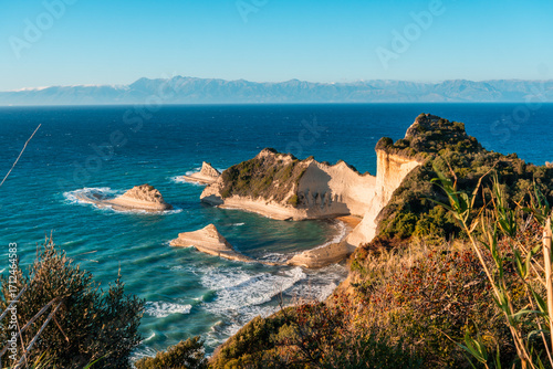 Cape Drastis at Corfu Greece at sunset