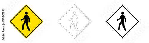 Pedestrian Zone Traffic Sign PO-7 in Vector Format