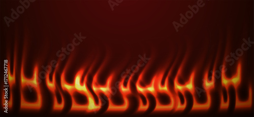 Abstract glowing orange flame against dark red background