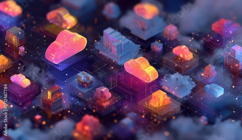 Abstract digital cloud network (1)