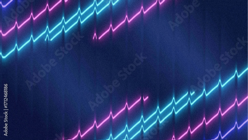 Quadro su tela 3d rendering of ribbed glass effect with neon