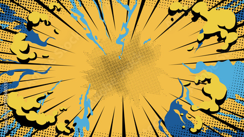 yellow comic zoom backgound vector