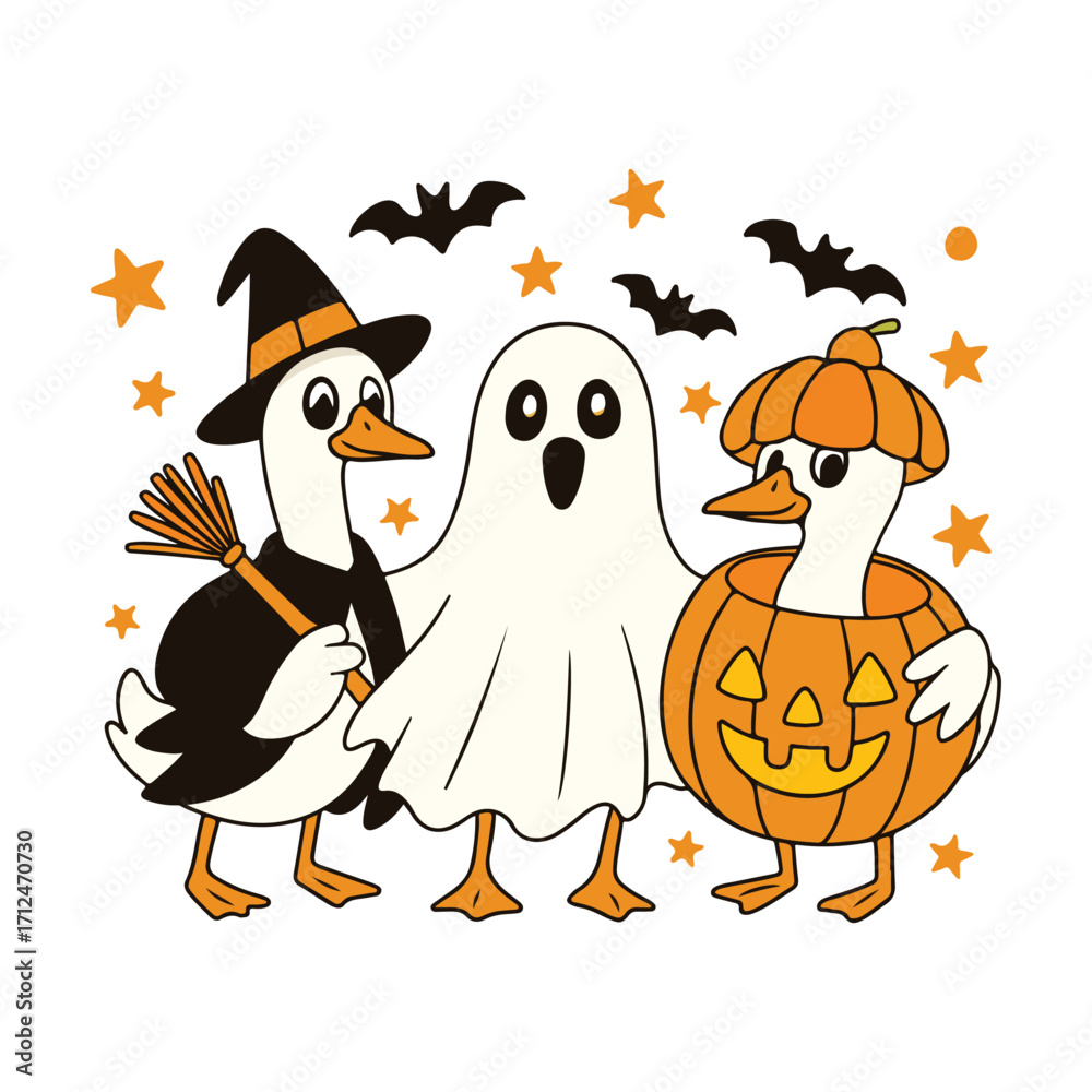 Obraz premium Halloween Boo Ghost Pumpkin