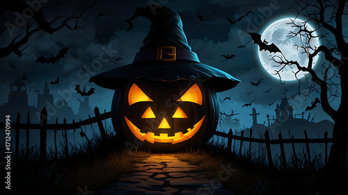 halloween background with pumpkin