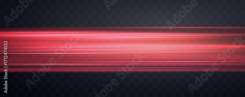 Speed rays, velocity light neon flow, zoom in motion effect, red glow speed lines, colorful light trails, stripes. Abstract background, vector illustration.