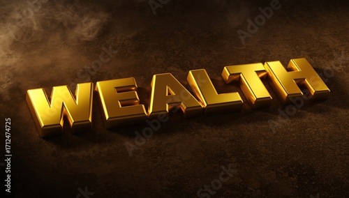 Gold Bars Forming the Word WEALTH
