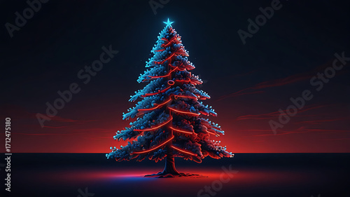 christmas tree in the night