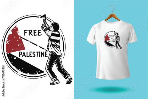 Free gaza free palestine graphic design and tshirt design with national colors