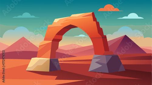 A narrow and delicate rock arch stands defiantly against the forces of nature a symbol of resilience.