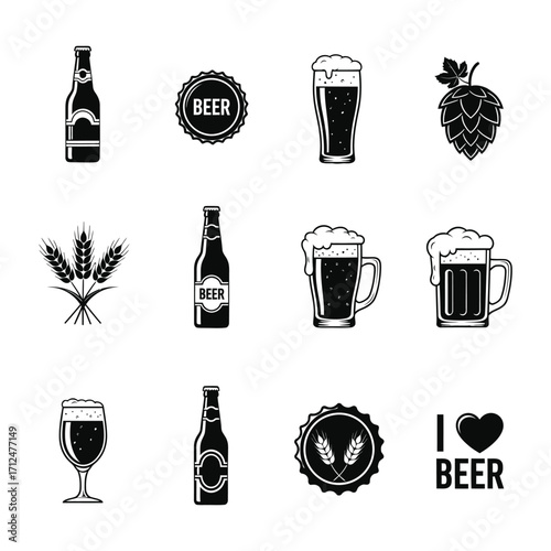 Assorted Illustrations Featuring a Variety of Beer and Brewing Concepts