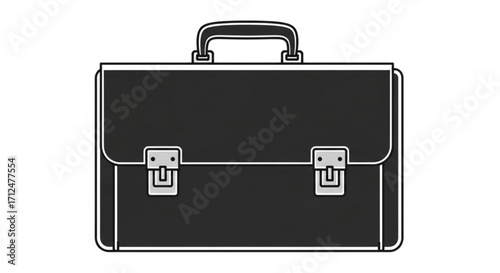 A classic black briefcase with silver clasps, symbolizing professionalism, business, and carrying important documents
