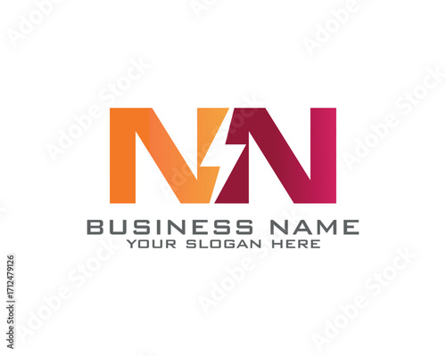 Free Download Initial N N logo concept with electric template vector - GFXLoad