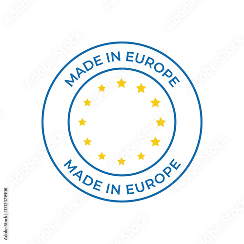 Premium Gold Star Circle European Product Stamp