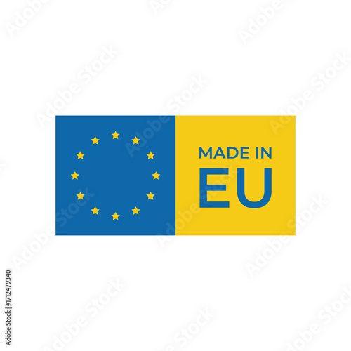 Dual Color Flag Shape Made in EU Europe Badge