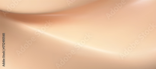 Luxury beige and brown gradient background with soft nude liquid waves. Elegant silk wallpaper in champagne, ivory, tan gradation. Perfect for beauty, cosmetic, aesthetic poster design. 3d vector bg