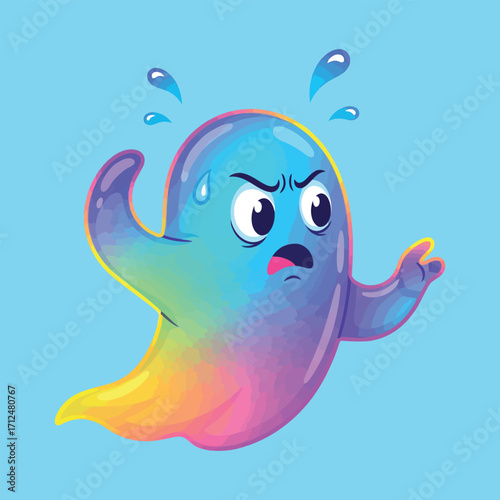 A ghost getting frustrated vector