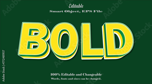 Bold 3d vector text effect dandy typography effect.