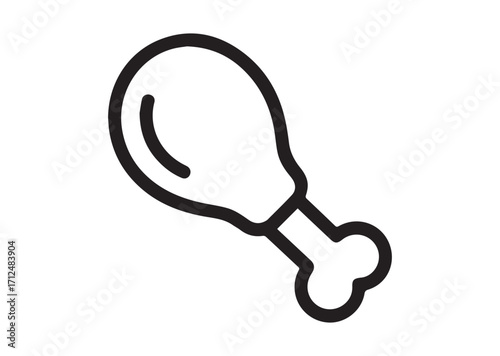 Fried chicken leg Line art Vector design
