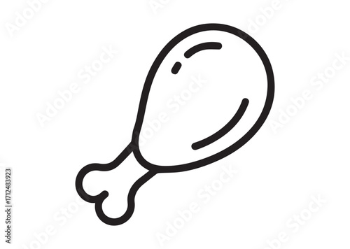 Fried chicken leg Line art Vector design