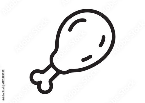 Fried chicken leg Line art Vector design