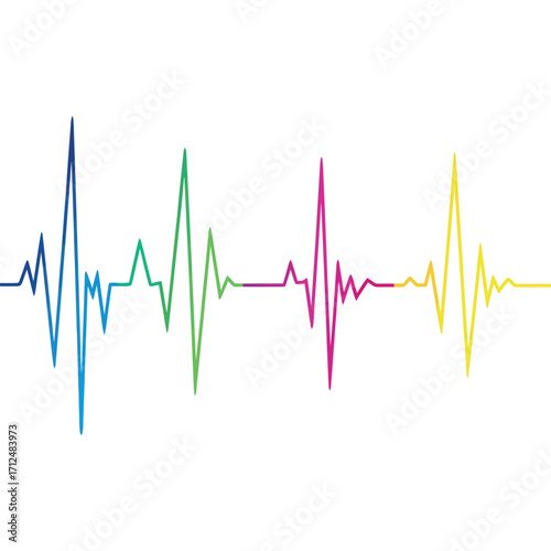 Heart rate monitor lines Vector
