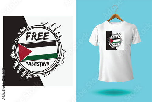 Free gaza free palestine graphic design and tshirt design with national colors