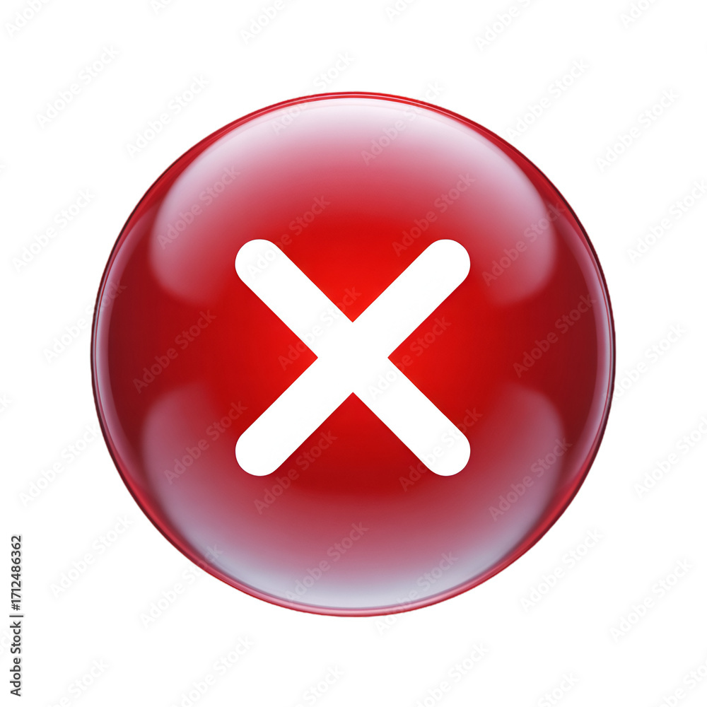 Fototapeta premium red button with cross