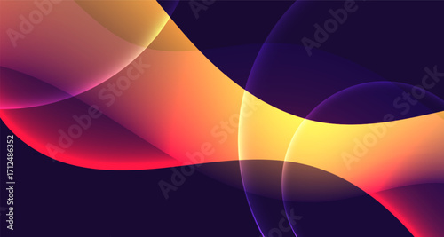 Gradient abstract background with glowing wave curves. 